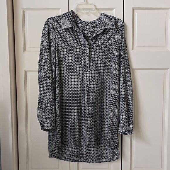 Chic Geometric Print Blouse,Retractable Sleeves, NWOT! - Picture 8 of 8